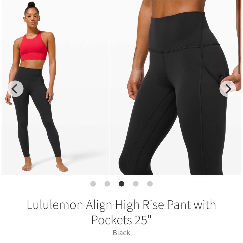 Lululemon Align High Rise Pant with Pockets 25" size 10 GUC Black